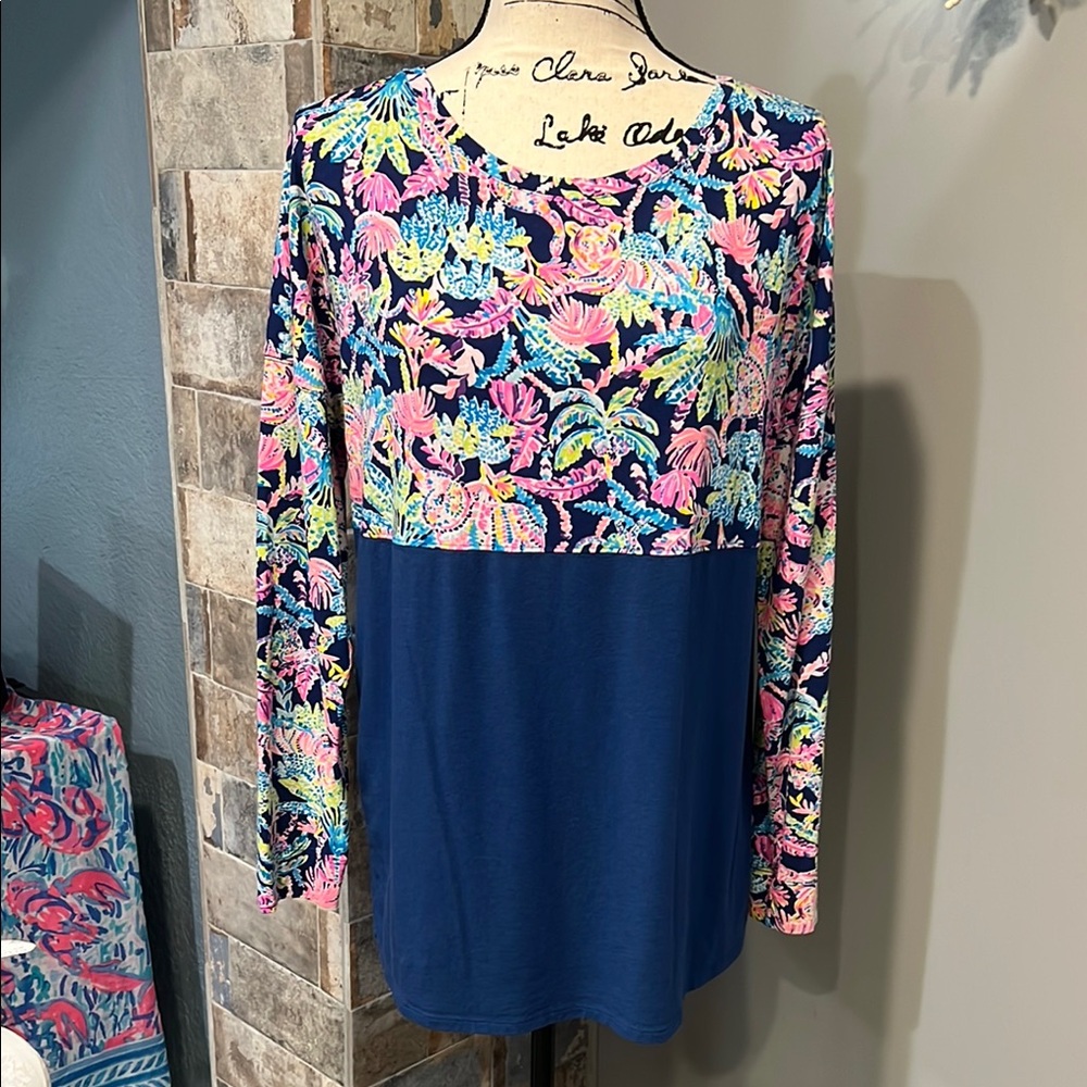 Lilly Pulitzer Finn Oyster Bay Navy Seen And Herd Top